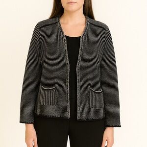 H&M knit blazer with silver chain lining